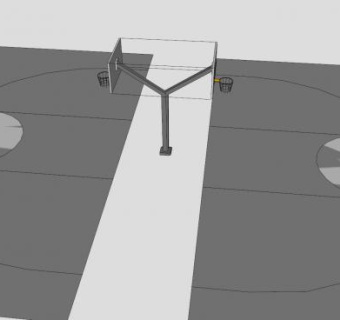 海燕式方管篮球架和双球场SU模型下载_sketchup草图大师SKP模型
