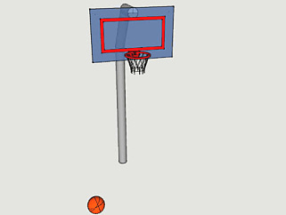 地理式篮球架和篮球SU模型下载_sketchup草图大师SKP模型