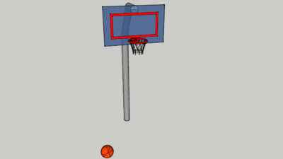 地理式篮球架和篮球SU模型下载_sketchup草图大师SKP模型