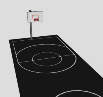街头篮球场地SU模型下载_sketchup草图大师SKP模型