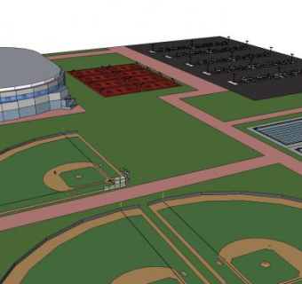 体育设施体育场SU模型下载_sketchup草图大师SKP模型