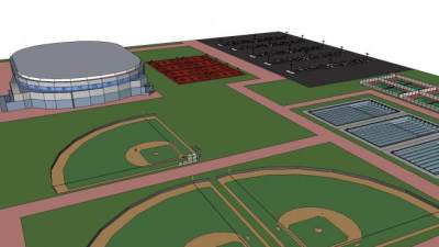 体育设施体育场SU模型下载_sketchup草图大师SKP模型