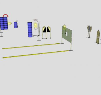 训练场地射击靶SU模型下载_sketchup草图大师SKP模型
