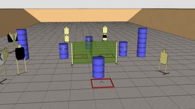 障碍射击场地SU模型下载_sketchup草图大师SKP模型