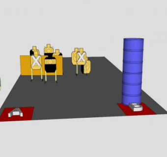 小型障碍射击场SU模型下载_sketchup草图大师SKP模型