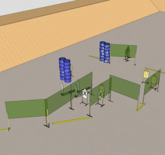 训练场地人形靶射击场SU模型下载_sketchup草图大师SKP模型