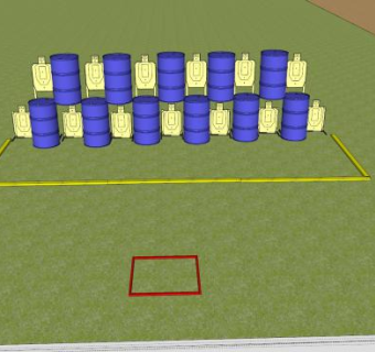 障碍油桶射击靶SU模型下载_sketchup草图大师SKP模型