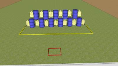 障碍油桶射击靶SU模型下载_sketchup草图大师SKP模型