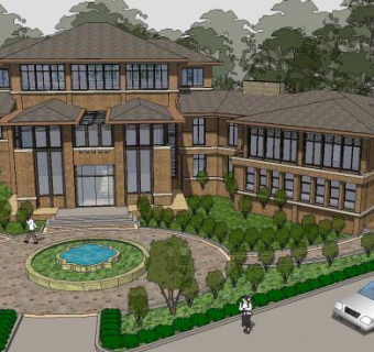 草原风民宿独栋别墅SU模型下载_sketchup草图大师SKP模型