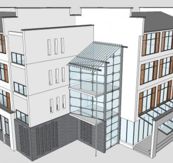 中式农村自建房独栋别墅SU模型下载_sketchup草图大师SKP模型