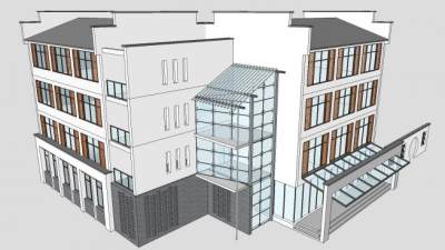 中式农村自建房独栋别墅SU模型下载_sketchup草图大师SKP模型