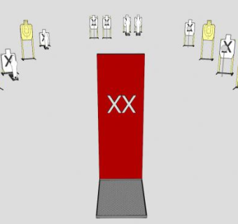 远近距离的射击场SU模型下载_sketchup草图大师SKP模型