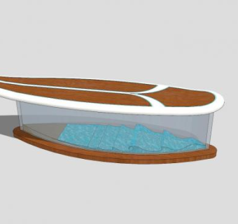 冲浪板型桌SU模型下载_sketchup草图大师SKP模型