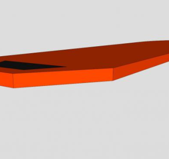 橘红色冲浪板SU模型下载_sketchup草图大师SKP模型