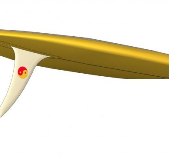 太极图案冲浪板SU模型下载_sketchup草图大师SKP模型