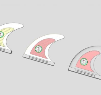 冲浪板尾鳍SU模型下载_sketchup草图大师SKP模型