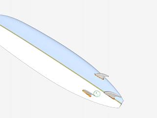 小型冲浪板SU模型下载_sketchup草图大师SKP模型