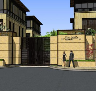 独栋别墅杭州西溪壹树SU模型下载_sketchup草图大师SKP模型