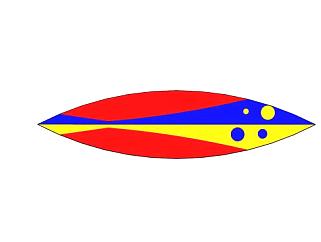 红蓝黄相间的冲浪板SU模型下载_sketchup草图大师SKP模型