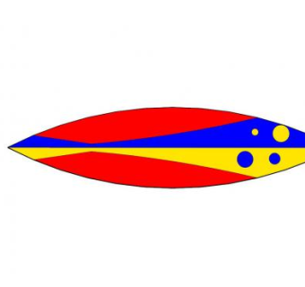 红蓝黄相间的冲浪板SU模型下载_sketchup草图大师SKP模型