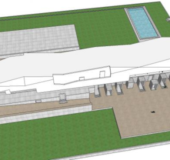 现代住宅独栋别墅SU模型下载_sketchup草图大师SKP模型