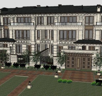 杭州龙湖景宸天玺名城独栋别墅SU模型下载_sketchup草图大师SKP模型