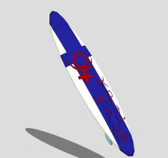 异文字图案的冲浪板SU模型下载_sketchup草图大师SKP模型