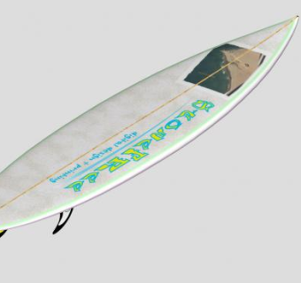 贴花尾鳍冲浪板SU模型下载_sketchup草图大师SKP模型