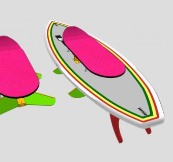 动力冲浪板SU模型下载_sketchup草图大师SKP模型
