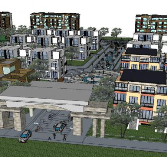 现代风格私人独栋别墅民宿会所SU模型下载_sketchup草图大师SKP模型