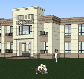 新古典独栋别墅SU模型下载_sketchup草图大师SKP模型