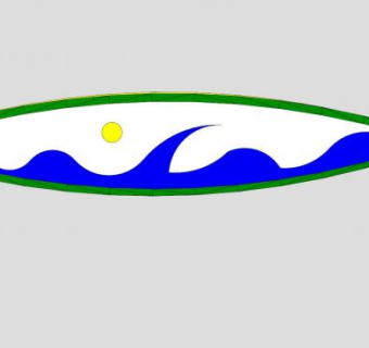海浪图案冲浪板SU模型下载_sketchup草图大师SKP模型