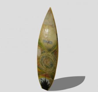 炫酷图案的冲浪板SU模型下载_sketchup草图大师SKP模型