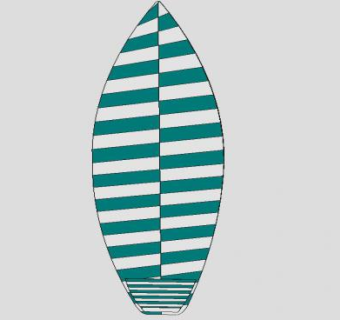 绿白间隔图案的冲浪板SU模型下载_sketchup草图大师SKP模型