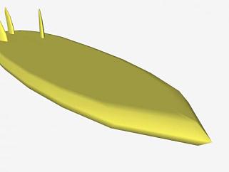 黄色的冲浪板SU模型下载_sketchup草图大师SKP模型