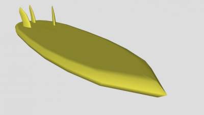 黄色的冲浪板SU模型下载_sketchup草图大师SKP模型