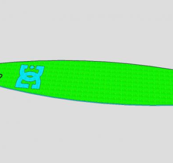 DC绿色冲浪板SU模型下载_sketchup草图大师SKP模型