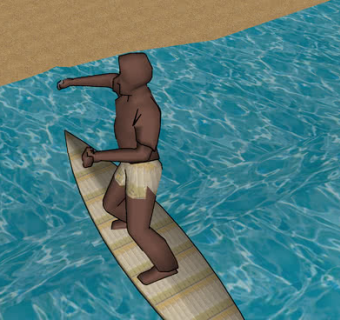 海上冲浪的男孩SU模型下载_sketchup草图大师SKP模型