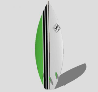 白绿黑色调冲浪板SU模型下载_sketchup草图大师SKP模型