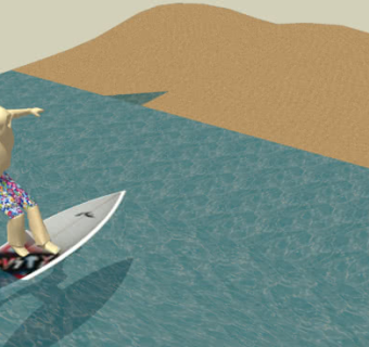 冲浪的人的SU模型下载_sketchup草图大师SKP模型