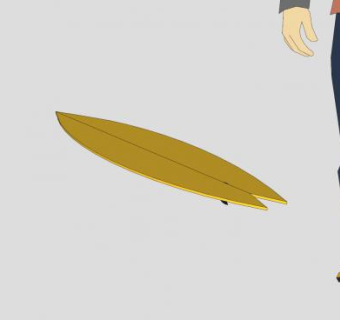 鱼尾冲浪板SU模型下载_sketchup草图大师SKP模型