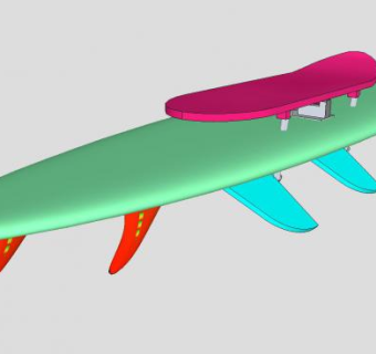 多鳍冲浪板SU模型下载_sketchup草图大师SKP模型