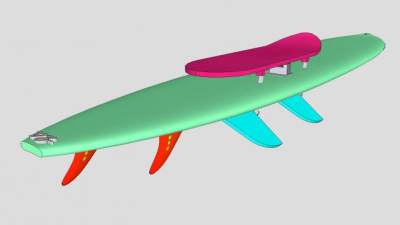 多鳍冲浪板SU模型下载_sketchup草图大师SKP模型