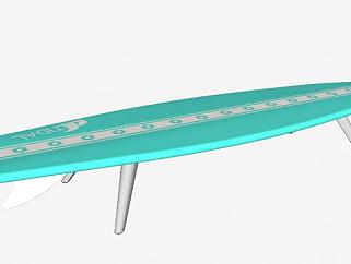 <em>冲浪板</em>的咖啡桌SU模型下载_sketchup草图大师SKP模型