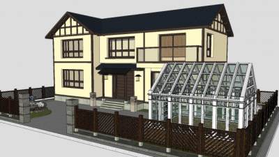 日式住宅独栋别墅SU模型下载_sketchup草图大师SKP模型