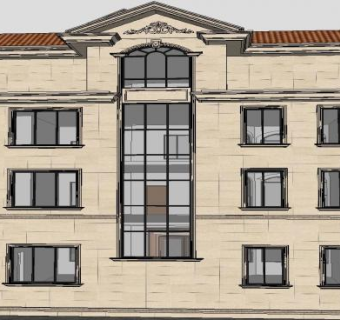 大理石自建欧式独栋别墅SU模型下载_sketchup草图大师SKP模型