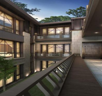 泰禾南京院子中式联排别墅院楼SU模型下载_sketchup草图大师SKP模型