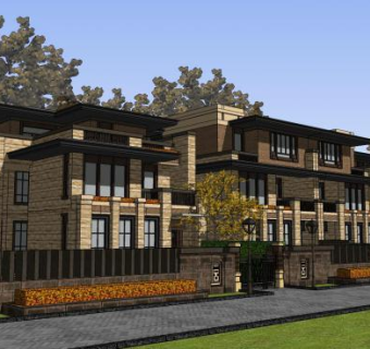 太仓联排别墅SU模型下载_sketchup草图大师SKP模型