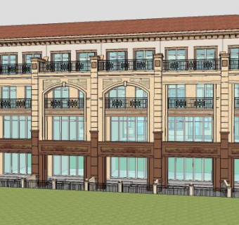 意大利联排别墅SU模型下载_sketchup草图大师SKP模型