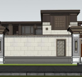 泰禾杭州富阳联排别墅SU模型下载_sketchup草图大师SKP模型